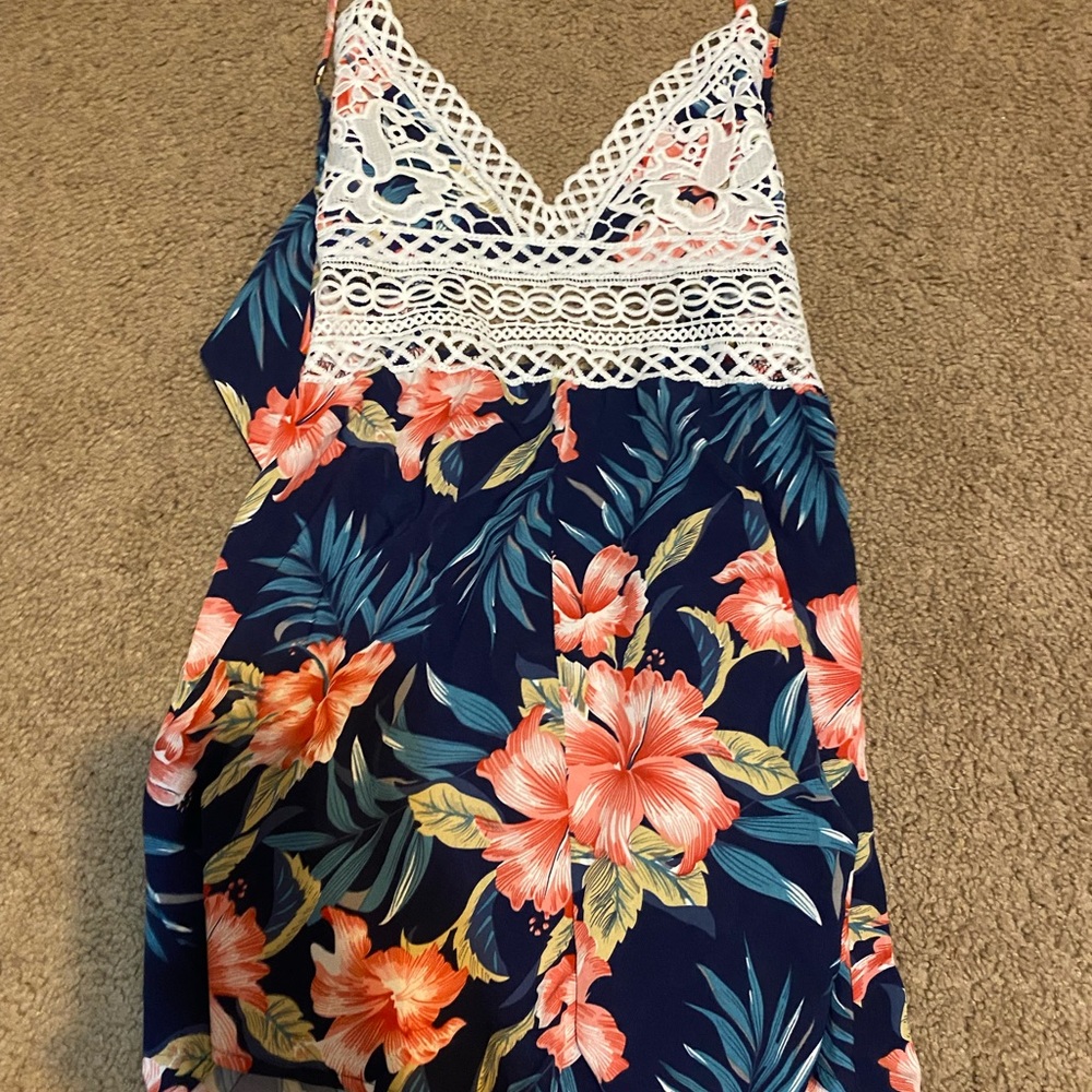 Spaghetti string halter romper